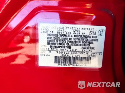 Zdjęcie 13 z 13 samochodu: 2012 NISSAN SENTRA 2.0 VIN:3N1AB6AP9CL676499 - miniatura