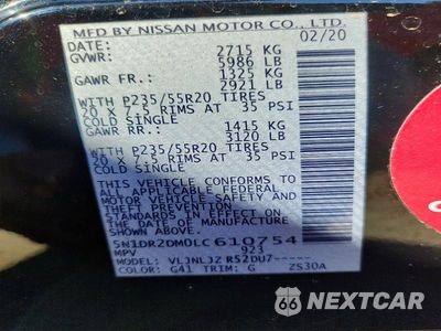 Zdjęcie 13 z 13 samochodu: 2020 NISSAN PATHFINDER PLATINUM VIN:5N1DR2DM0LC610754 - miniatura