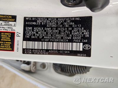 Zdjęcie 12 z 12 samochodu: 2013 TOYOTA CAMRY XLE VIN:4T4BF1FK3DR296234 - miniatura