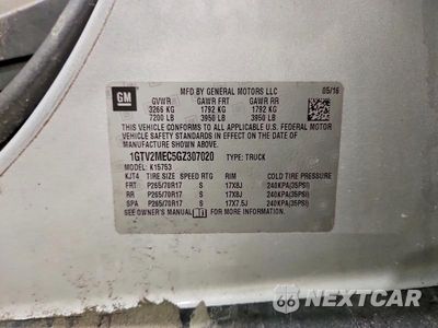 Zdjęcie 12 z 12 samochodu: 2016 GMC SIERRA K1500 SLE VIN:1GTV2MEC5GZ307020 - miniatura
