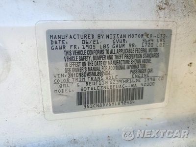 Zdjęcie 12 z 12 samochodu: 2021 NISSAN VERSA S VIN:3N1CN8DV5ML892454 - miniatura