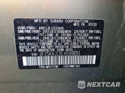 Zdjęcie 13 z 13 samochodu: 2020 SUBARU FORESTER PREMIUM VIN:JF2SKAJC8LH599691 - miniatura