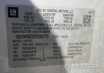 Zdjęcie 10 z 10 samochodu: 2015 CHEVROLET SILVERADO K1500 LT VIN:1GCVKREC5FZ362773 - miniatura