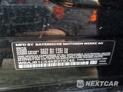 Zdjęcie 12 z 12 samochodu: 2019 BMW 530XE VIN:WBAJB1C54KB375745 - miniatura