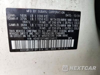 Zdjęcie 13 z 13 samochodu: 2021 SUBARU OUTBACK TOURING VIN:4S4BTGPD4M3154812 - miniatura