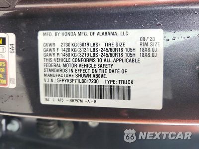 Zdjęcie 12 z 12 samochodu: 2020 HONDA RIDGELINE RTL VIN:5FPYK3F71LB017230 - miniatura