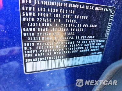 Zdjęcie 13 z 13 samochodu: 2023 VOLKSWAGEN TAOS S VIN:3VVAX7B23PM301426 - miniatura