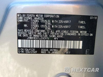 Zdjęcie 13 z 13 samochodu: 2018 TOYOTA RAV4 XLE VIN:JTMRFREV7JJ243976 - miniatura