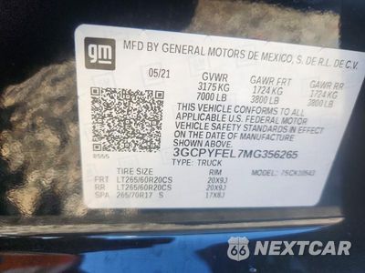 Zdjęcie 12 z 12 samochodu: 2021 CHEVROLET SILVERADO K1500 LT TRAIL BOSS VIN:3GCPYFEL7MG356265 - miniatura