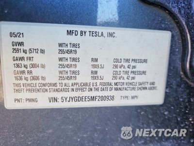 Zdjęcie 13 z 13 samochodu: 2021 TESLA MODEL Y VIN:5YJYGDEE5MF200938 - miniatura