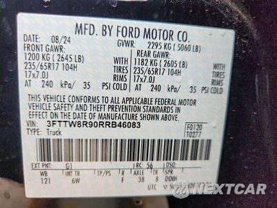 Zdjęcie 12 z 12 samochodu: 2024 FORD MAVERICK LARIAT TREMOR VIN:3FTTW8R90RRB46083 - miniatura