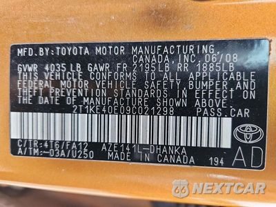 Zdjęcie 12 z 12 samochodu: 2009 TOYOTA MATRIX S VIN:2T1KE40E09C021298 - miniatura