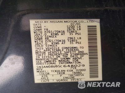 Zdjęcie 13 z 13 samochodu: 2005 NISSAN XTERRA S VIN:5N1AN08U95C648029 - miniatura