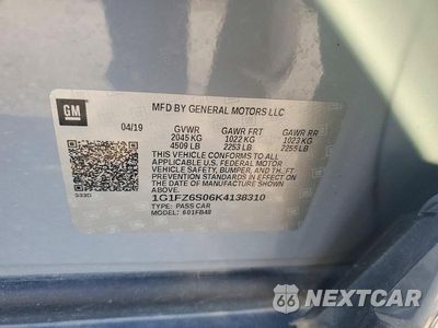 Zdjęcie 12 z 12 samochodu: 2019 CHEVROLET BOLT EV PREMIER VIN:1G1FZ6S06K4138310 - miniatura