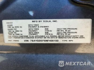 Zdjęcie 13 z 13 samochodu: 2022 TESLA MODEL Y VIN:7SAYGDEF6NF408100 - miniatura