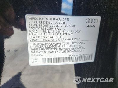 Zdjęcie 13 z 13 samochodu: 2013 AUDI Q7 PREMIUM PLUS VIN:WA1LGAFE6DD003060 - miniatura