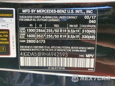 Zdjęcie 13 z 13 samochodu: 2017 MERCEDES-BENZ GLE 350 VIN:4JGDA5JB9HA942593 - miniatura