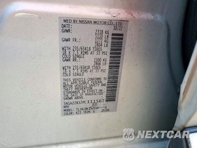 Zdjęcie 13 z 13 samochodu: 2023 NISSAN MURANO SV VIN:5N1AZ2BJ2PC111567 - miniatura