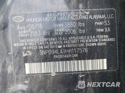 Zdjęcie 12 z 12 samochodu: 2017 HYUNDAI ELANTRA ECO VIN:5NPD94LA9HH117576 - miniatura