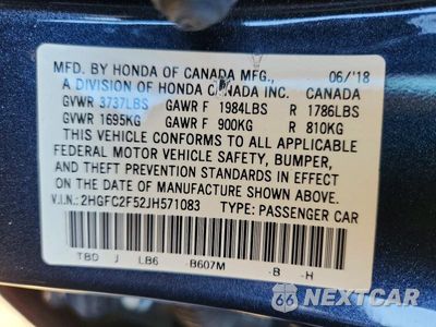 Zdjęcie 12 z 12 samochodu: 2018 HONDA CIVIC LX VIN:2HGFC2F52JH571083 - miniatura