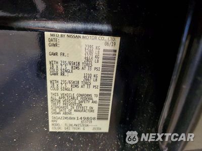 Zdjęcie 13 z 13 samochodu: 2019 NISSAN MURANO S VIN:5N1AZ2MS8KN149808 - miniatura