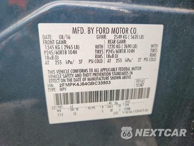 Zdjęcie 13 z 13 samochodu: 2016 FORD EDGE SEL VIN:2FMPK4J84GBC33503 - miniatura