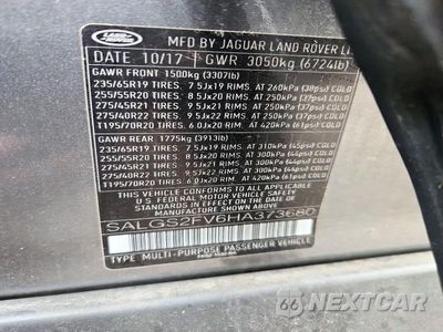 Zdjęcie 12 z 12 samochodu: 2017 LAND ROVER RANGE ROVER HSE VIN:SALGS2FV6HA373680 - miniatura