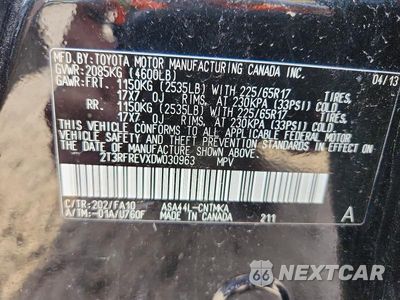 Zdjęcie 14 z 14 samochodu: 2013 TOYOTA RAV4 XLE VIN:2T3RFREVXDW030963 - miniatura
