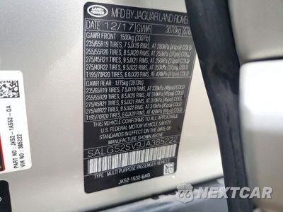 Zdjęcie 13 z 13 samochodu: 2018 LAND ROVER RANGE ROVER HSE VIN:SALGS2SV9JA385222 - miniatura