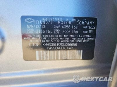 Zdjęcie 12 z 12 samochodu: 2013 HYUNDAI ELANTRA GT BASE VIN:KMHD35LE2DU096656 - miniatura