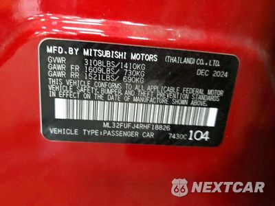 Zdjęcie 12 z 12 samochodu: 2024 MITSUBISHI MIRAGE G4 ES VIN:ML32FUFJ4RHF18826 - miniatura