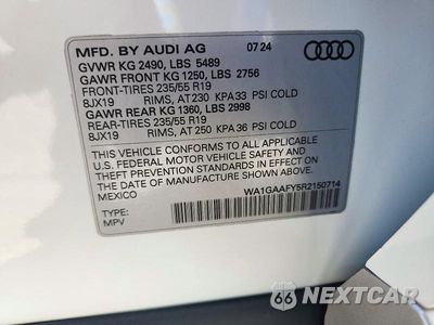 Zdjęcie 14 z 14 samochodu: 2024 AUDI Q5 PREMIUM 45 VIN:WA1GAAFY5R2150714 - miniatura