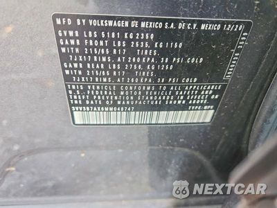 Zdjęcie 13 z 13 samochodu: 2021 VOLKSWAGEN TIGUAN SE VIN:3VV3B7AX6MM048747 - miniatura