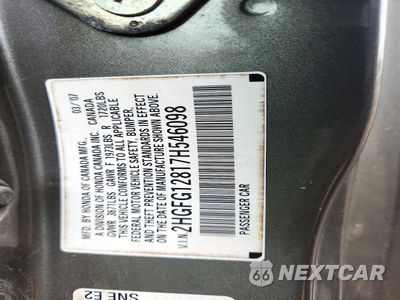 Zdjęcie 12 z 12 samochodu: 2007 HONDA CIVIC EX VIN:2HGFG12817H546098 - miniatura