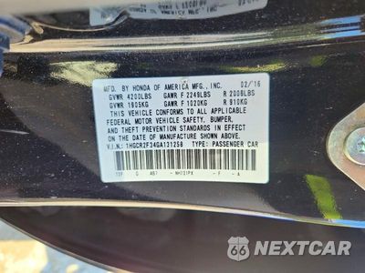 Zdjęcie 12 z 12 samochodu: 2016 HONDA ACCORD LX VIN:1HGCR2F34GA131258 - miniatura