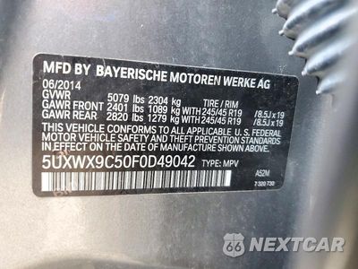 Zdjęcie 13 z 13 samochodu: 2015 BMW X3 XDRIVE28I VIN:5UXWX9C50F0D49042 - miniatura