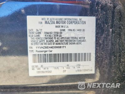 Zdjęcie 12 z 12 samochodu: 2013 MAZDA 6 TOURING PLUS VIN:1YVHZ8EH4D5M08171 - miniatura