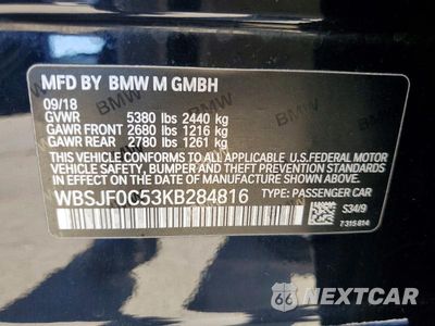 Zdjęcie 12 z 12 samochodu: 2019 BMW M5 VIN:WBSJF0C53KB284816 - miniatura