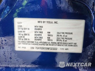 Zdjęcie 13 z 13 samochodu: 2022 TESLA MODEL Y VIN:7SAYGDEE8NF323332 - miniatura
