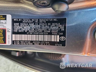 Zdjęcie 12 z 12 samochodu: 2015 TOYOTA CAMRY SE VIN:4T1BF1FK6FU087034 - miniatura