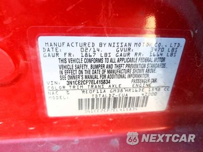 Zdjęcie 12 z 12 samochodu: 2014 NISSAN VERSA NOTE SV VIN:3N1CE2CP7EL415834 - miniatura
