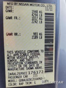 Zdjęcie 12 z 12 samochodu: 2012 NISSAN ALTIMA 2.5 S VIN:1N4AL2EPXCC176172 - miniatura