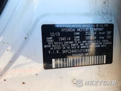 Zdjęcie 12 z 12 samochodu: 2020 HYUNDAI ACCENT SE VIN:3KPC24A61LE114974 - miniatura
