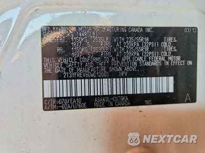 Zdjęcie 14 z 14 samochodu: 2013 TOYOTA RAV4 LIMITED VIN:2T3YFREV8DW012005 - miniatura