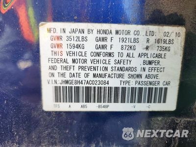 Zdjęcie 12 z 12 samochodu: 2010 HONDA FIT VIN:JHMGE8H47AC023084 - miniatura