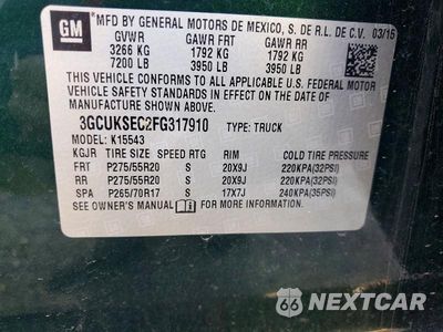Zdjęcie 12 z 12 samochodu: 2015 CHEVROLET SILVERADO K1500 LTZ VIN:3GCUKSEC2FG317910 - miniatura