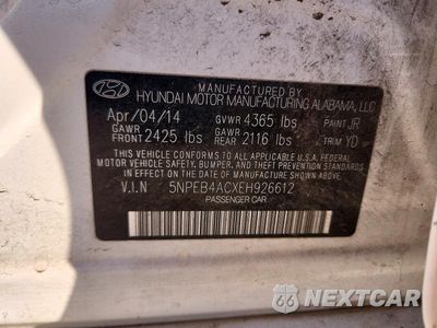 Zdjęcie 12 z 12 samochodu: 2014 HYUNDAI SONATA GLS VIN:5NPEB4ACXEH926612 - miniatura