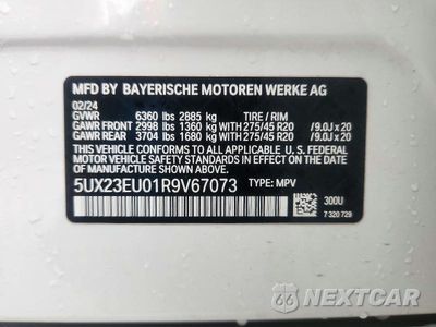 Zdjęcie 14 z 14 samochodu: 2024 BMW X5 XDRIVE40I VIN:5UX23EU01R9V67073 - miniatura