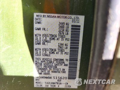 Zdjęcie 12 z 12 samochodu: 2011 NISSAN XTERRA X VIN:5N1AN0NW6BC515620 - miniatura