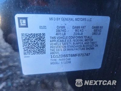 Zdjęcie 12 z 12 samochodu: 2021 CHEVROLET MALIBU LT VIN:1G1ZD5ST6MF071747 - miniatura